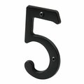 Pamex 4in Heavy Duty House Number # 5 Matte Black Finish DD074S5BL